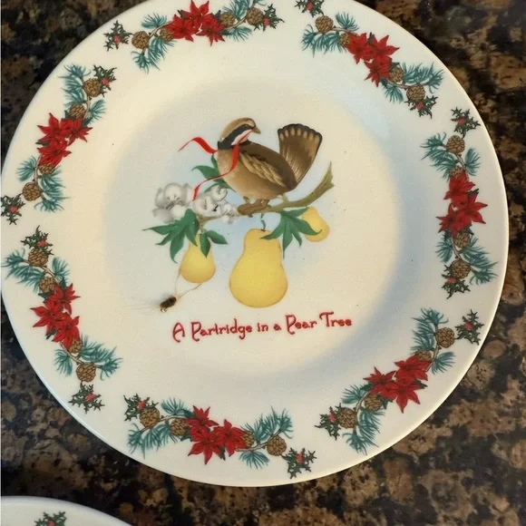 ❤️💚❤️ Festive Holiday Plates.  - White with Red and Green Accents - Picture 4 of 6